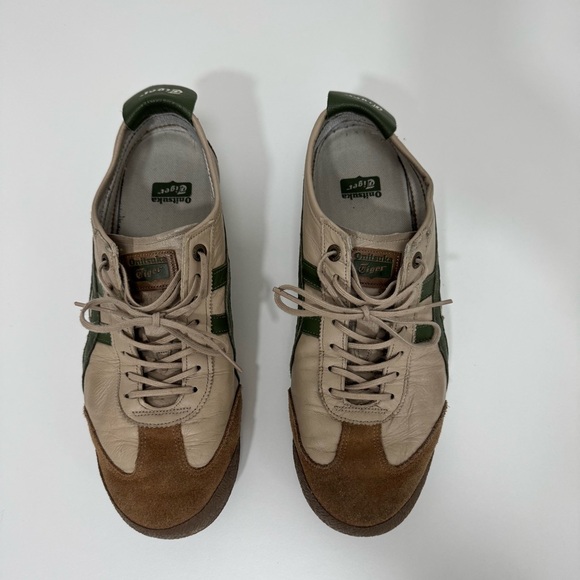 Onitsuka Tiger Tokuten Beige Green Lace Up Sneakers - Picture 4 of 12